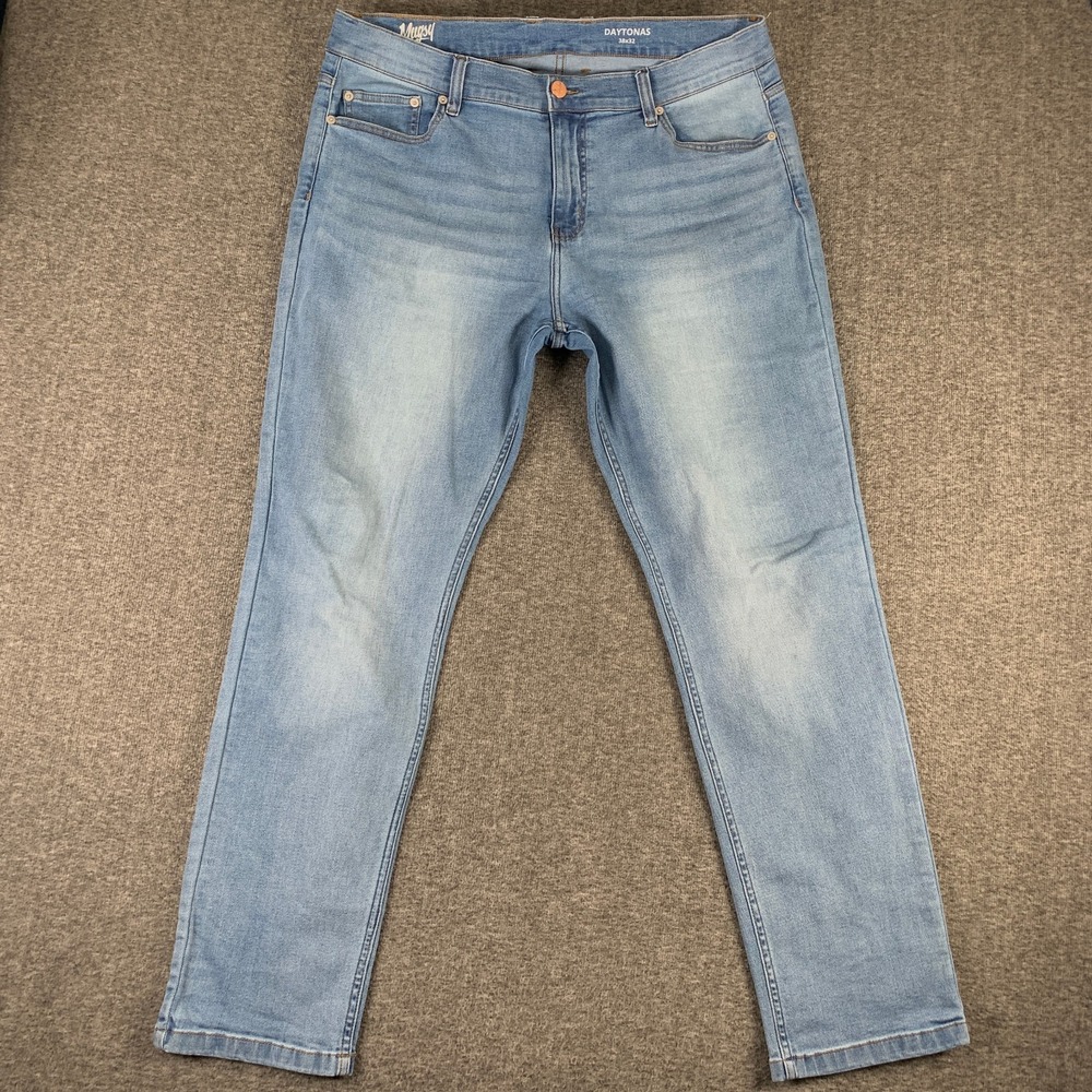Mugsy Daytonas Jeans Men 38x31 Blue Stretch Modern